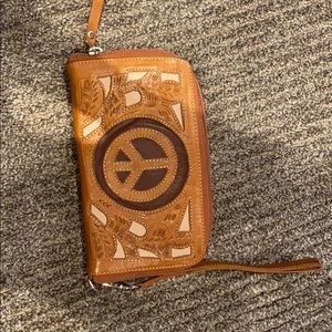 Zip around leather wallet